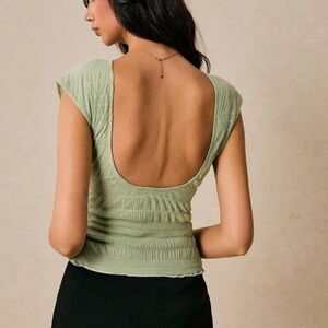 Sage Green Open Back Top